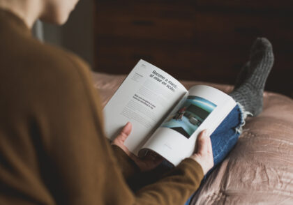 woman reading a book