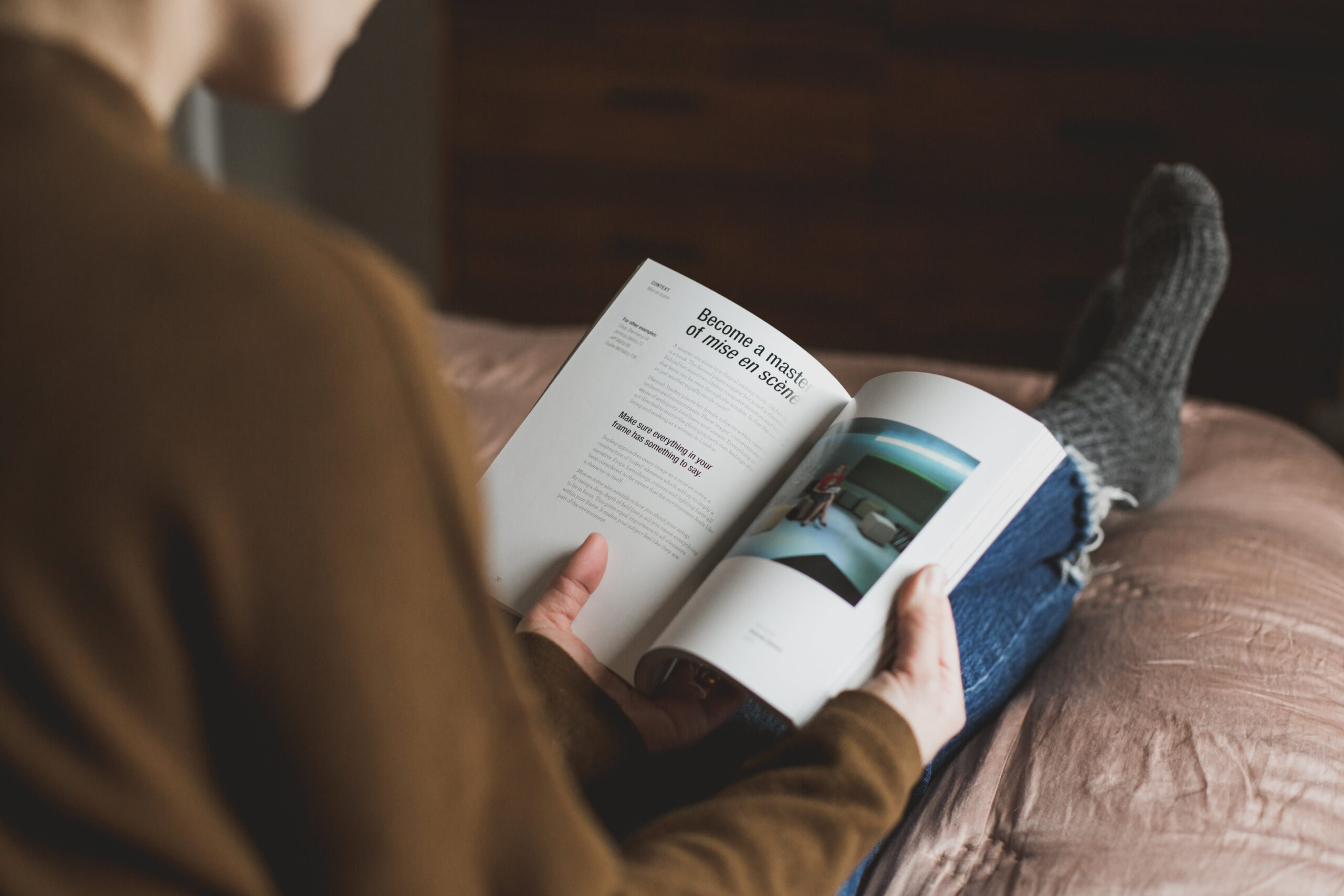 woman reading a book