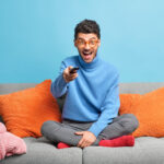 man watching tv